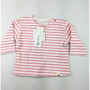 Zara Pink & White Stripe Long Sleeve Tee - 1-3 Months